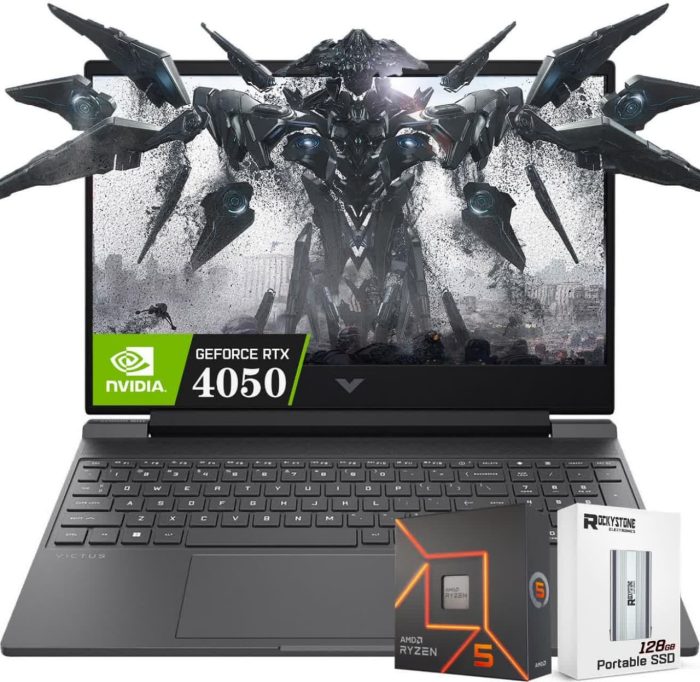 HP VICTUS15 RYZRN5 8645HS 6GB RTX 4050وکیتوس آکبند2024 - Image 1